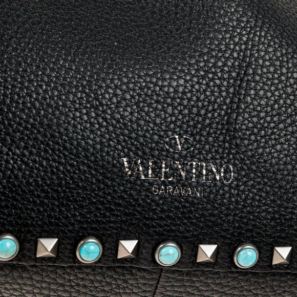 Valentino Garavani Resort 2016 Reversible Black & Brown Studded Rockstud Tote - Picture 10 of 10